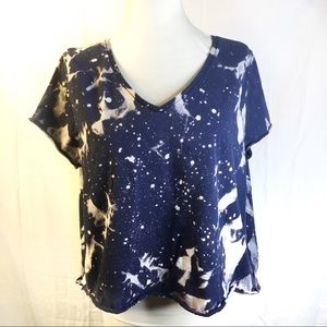 Wild Fable Navy Bleach Dye Crop Top